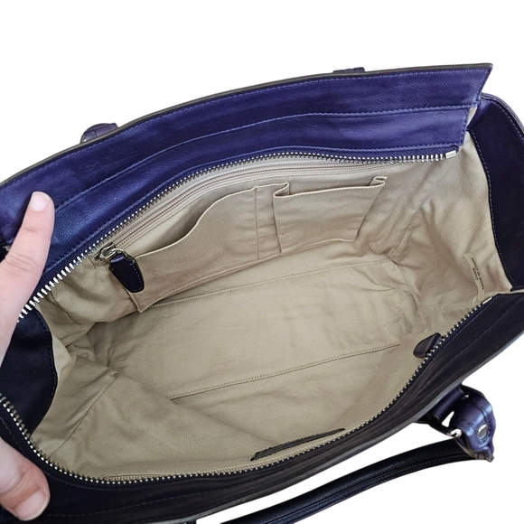 Coach 23409 Legacy Leather Purple Zebra Print Candace Carryall Purse Satchel - Picture 6 of 8